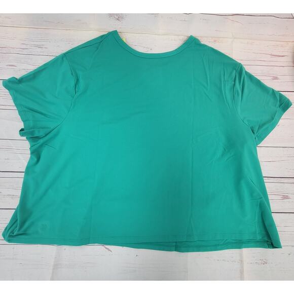 All In Motion Womans NWT Green Short Sleeve 'Pickleball' Cropped T-Shirt Top 3X - Picture 3 of 5